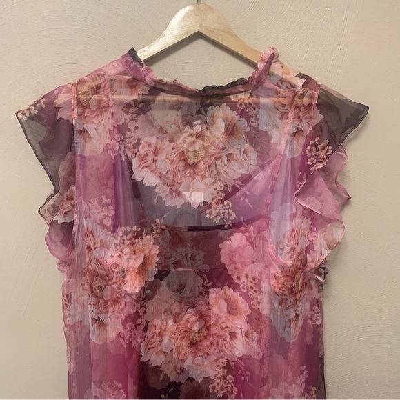 Johnny Was Carina Silk Dress Size XL Pink Floral NWT New - Picture 7 of 12